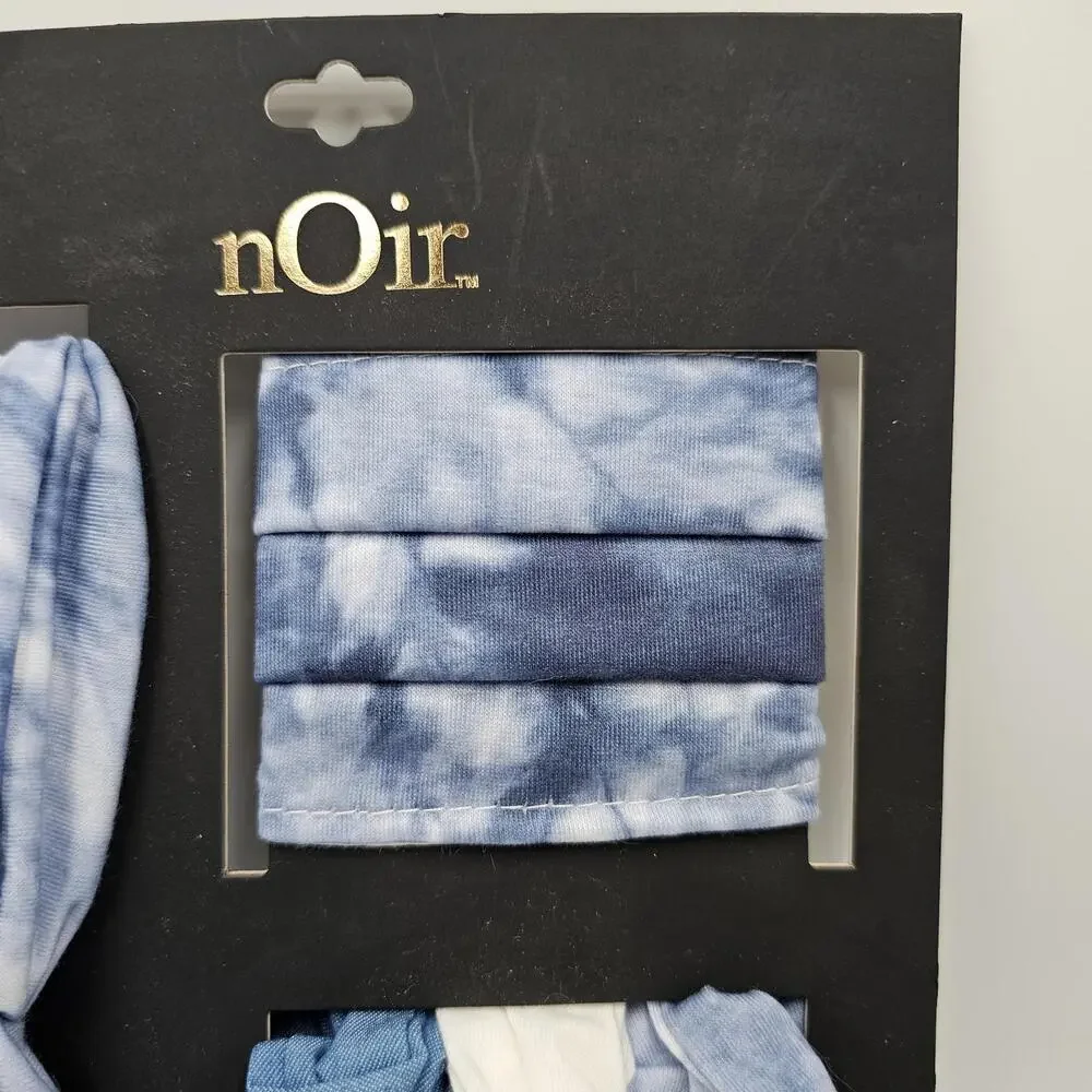 Noir 5 Piece Tye-Die Headband Scrunchies‎ And Mask